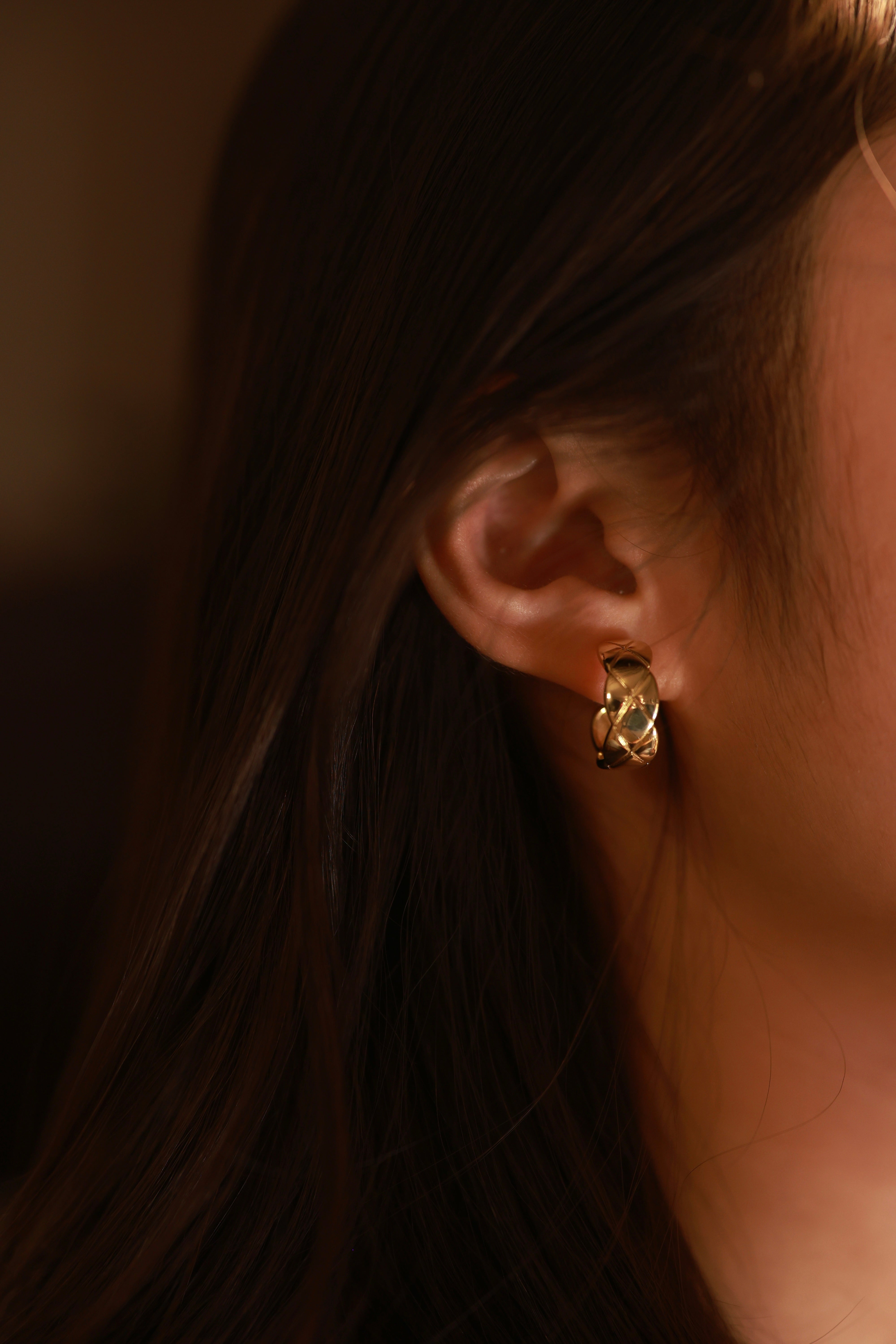 Lattice Gold Clip-Ons
